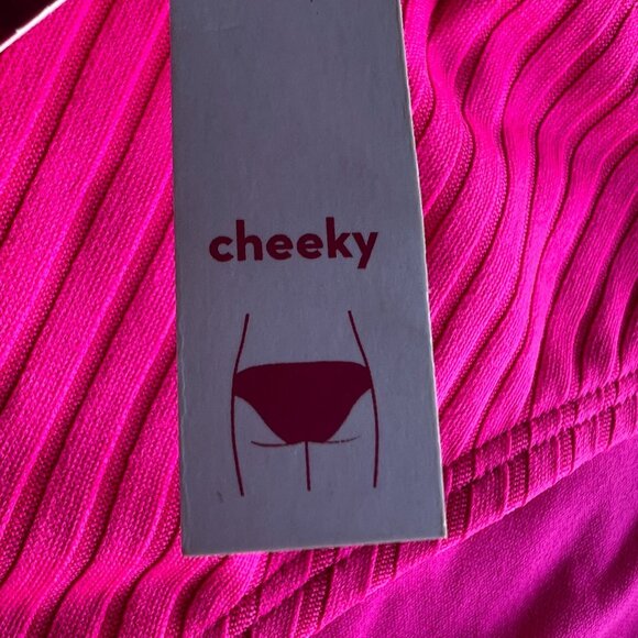 Xhilaration Junior' Ribbed Cheeky Bikini Bottom Pink XL - Picture 7 of 8